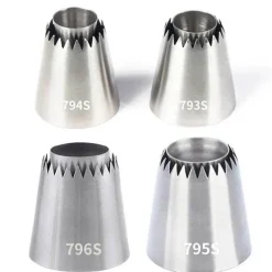 Tom Küche & Esszimmer-Edelstahl-Kuchendekorationsspitzen-Set – Spritztüllen zum Backen