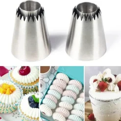 Tom Küche & Esszimmer-Edelstahl-Kuchendekorationsspitzen-Set – Spritztüllen zum Backen