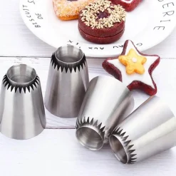 Tom Küche & Esszimmer-Edelstahl-Kuchendekorationsspitzen-Set – Spritztüllen zum Backen