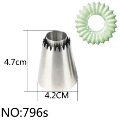 Tom Küche & Esszimmer-Edelstahl-Kuchendekorationsspitzen-Set – Spritztüllen zum Backen