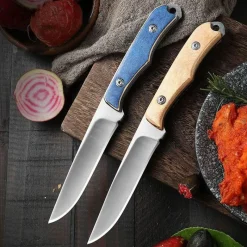 The Culinary Kit Camping-Werkzeuge|Camping Im Freien-Edelstahlmesser mit robustem Holzgriff