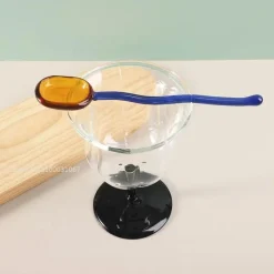 Plates u0026 More Küche & Esszimmer-Edles Dessertlöffel-Set aus Glas – Stilvolles Servierbesteck für Desserts