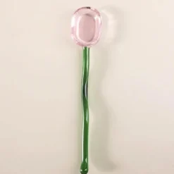 Plates u0026 More Küche & Esszimmer-Edles Dessertlöffel-Set aus Glas – Stilvolles Servierbesteck für Desserts