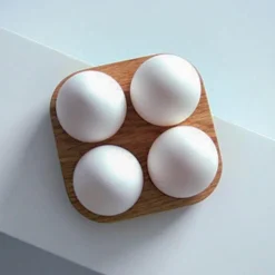 The Decor Haven Küche & Esszimmer-Eier-Aufbewahrungsbox aus Holz – Rustikaler Küchen-Organizer