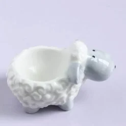 The Decor Haven Küche & Esszimmer-Eierhalter-Set aus Keramik – süße Frühstückshalter in Tierform, 2 Stück