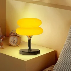 Bright Accents Beleuchtung-Eierkuchen-Schreibtischlampe aus Glas – Moderne, stilvolle Beleuchtung für Ihr Zuhause