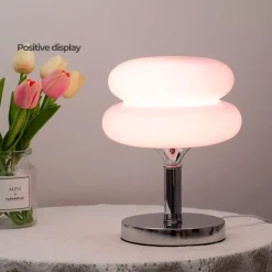 Bright Accents Beleuchtung-Eierkuchen-Schreibtischlampe aus Glas – Moderne, stilvolle Beleuchtung für Ihr Zuhause