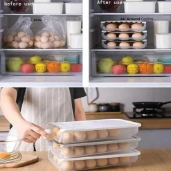 The Decor Haven Küche & Esszimmer-Eier-Organizer – automatisch rollender Aufbewahrungsbehälter