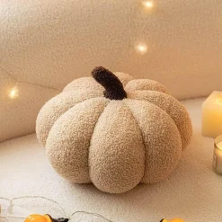 Cozy Cushions Bettzeug-Einfarbiges Kürbiskissen - Dekoratives Herbstkissen