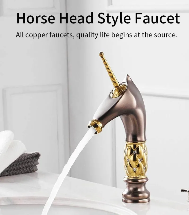 The Culinary Kit Küche & Esszimmer-Einhorn-Badezimmerarmatur – Kreative Einzelwaschbeckenarmatur