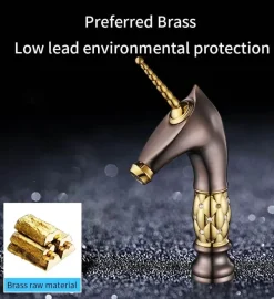 The Culinary Kit Küche & Esszimmer-Einhorn-Badezimmerarmatur – Kreative Einzelwaschbeckenarmatur