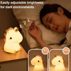 Bright Accents Beleuchtung-Einhorn-Nachtlichtlampe für Kinder – sanft leuchtendes Dekor für das Kinderzimmer