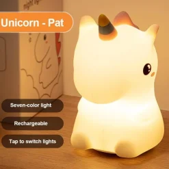 Bright Accents Beleuchtung-Einhorn-Nachtlichtlampe für Kinder – sanft leuchtendes Dekor für das Kinderzimmer
