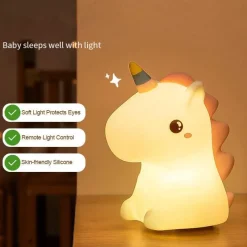 Bright Accents Beleuchtung-Einhorn-Nachtlichtlampe für Kinder – sanft leuchtendes Dekor für das Kinderzimmer