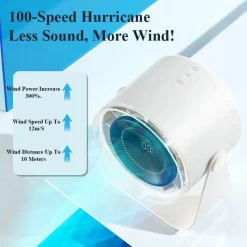 The Decor Haven Gadgets Für Zuhause-Einstellbarer, wiederaufladbarer Reiseventilator – Desktop-Kühllösung mit mehreren Geschwindigkeiten