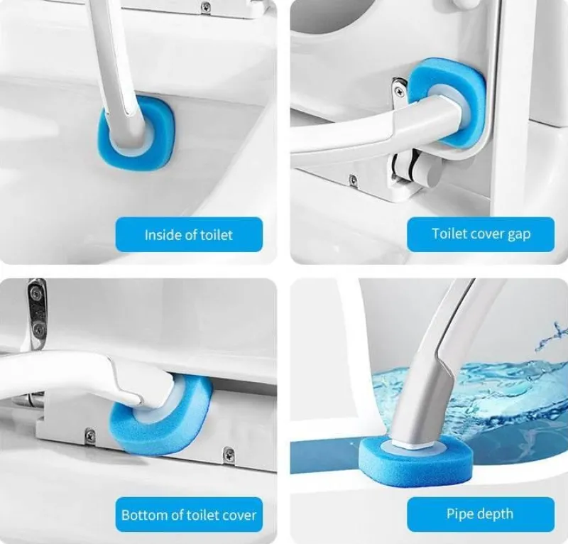 The Blissful Bath Badezimmer-Einweg-Toilettenbürste – Profi-Reinigungswerkzeug mit langem Griff