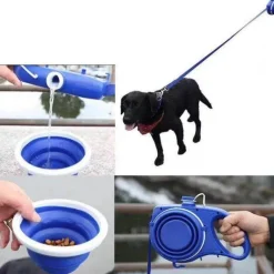 Furendo Haustierzubehör|Reinigungswerkzeuge Für Haustiere-Einziehbare Hundeleine mit Wasserflasche – Reise-Haustierzubehör für Hunde