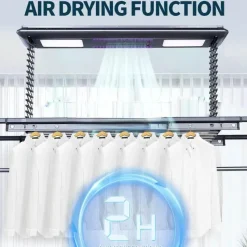 The Decor Haven Gadgets Für Zuhause-Einziehbarer Wäscheständer für die Decke – Umweltfreundliches Design mit Fernbedienung