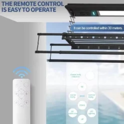 The Decor Haven Gadgets Für Zuhause-Einziehbarer Wäscheständer für die Decke – Umweltfreundliches Design mit Fernbedienung