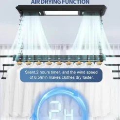 The Decor Haven Gadgets Für Zuhause-Einziehbarer Wäscheständer für die Decke – Umweltfreundliches Design mit Fernbedienung