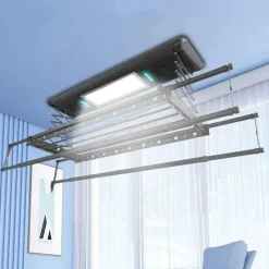 The Decor Haven Gadgets Für Zuhause-Einziehbarer Wäscheständer für die Decke – Umweltfreundliches Design mit Fernbedienung