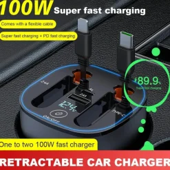 Wild u0026 Free Gear Autozubehör|Automobilindustrie-Einziehbares Auto-Schnellladegerät - Intelligentes USB-Ladegerät