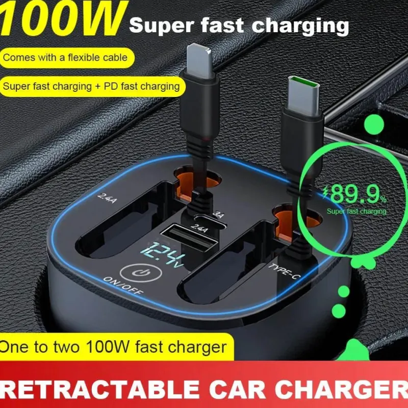 Wild u0026 Free Gear Autozubehör|Automobilindustrie-Einziehbares Auto-Schnellladegerät - Intelligentes USB-Ladegerät