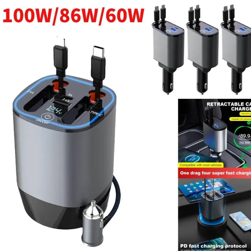 Wild u0026 Free Gear Autozubehör|Automobilindustrie-Einziehbares Auto-Schnellladegerät - Intelligentes USB-Ladegerät