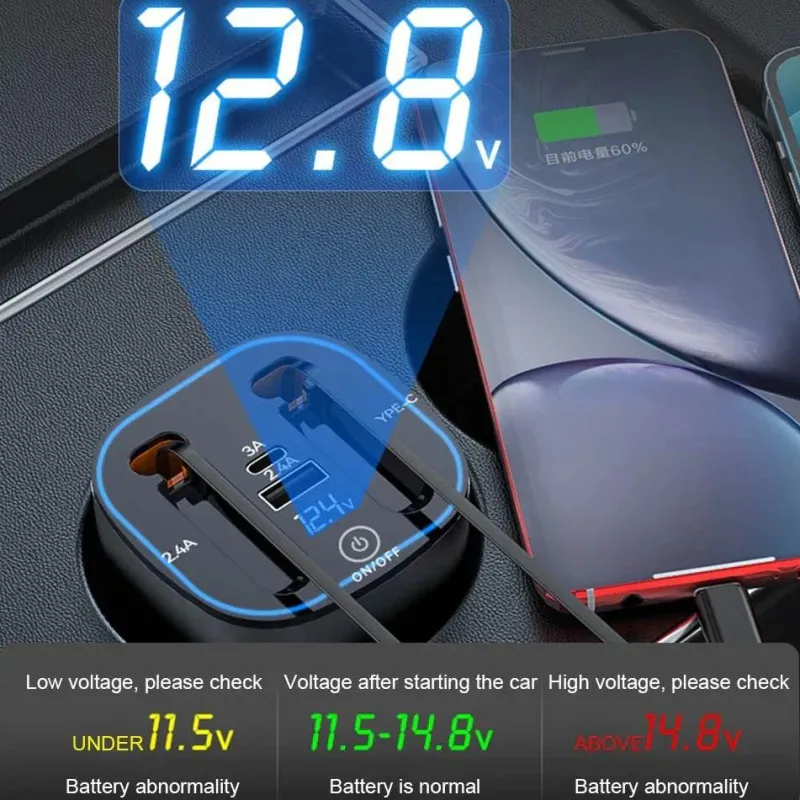 Wild u0026 Free Gear Autozubehör|Automobilindustrie-Einziehbares Auto-Schnellladegerät - Intelligentes USB-Ladegerät