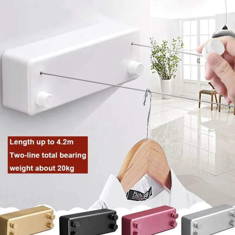 Tranquil Waters Gadgets Für Zuhause|Badezimmer-Einziehbares Trockenseil aus Edelstahl ohne Bohren