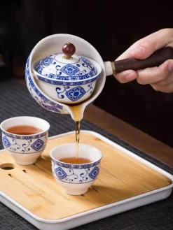 The Cozy Mug Küche & Esszimmer-Einzigartiges bewegliches Teekannenfilterset aus Keramik