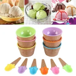 Little Nest Küche & Esszimmer-Eiscreme-Schalen-Set zum Schmelzen von Süßigkeiten – lustiges Dessert-Set