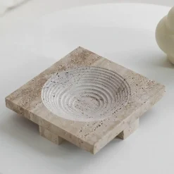 Cozy Nest Decor Wohndeko-Elegance Tablett-Set - Travertin Deko-Kollektion