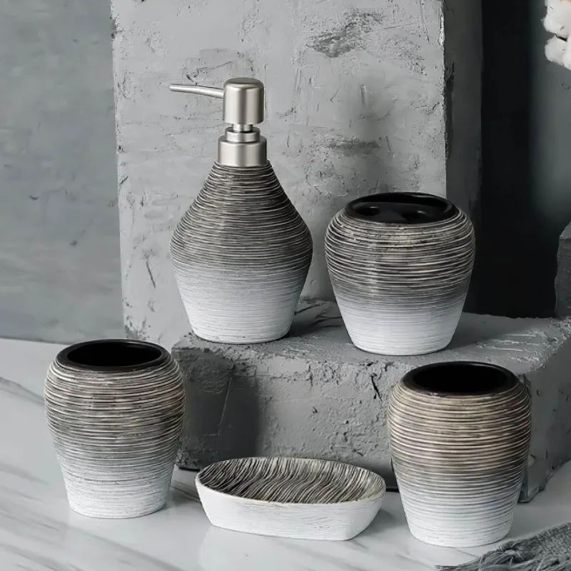 Serene Splash Badezimmer-Elegant Bathroom Accessories Set - Modern Bath Essentials