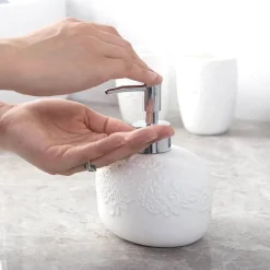 The Bath Nook Badezimmer-Elegant Ceramic Bathroom Set - Embossed Bath Accessories