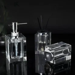 The Bath Nook Badezimmer-Elegant Crystal Glass Bathroom Accessories Set - Eva Design