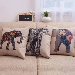 Cozy Haven Bettzeug-Elegante Elefanten-Kissenbezüge – Dekorative Kissen