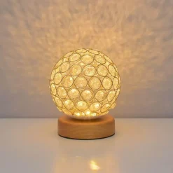 Illuminate Home Beleuchtung-Elegante Glas-Schreibtischlampe - Hohlkristall-Tischleuchte