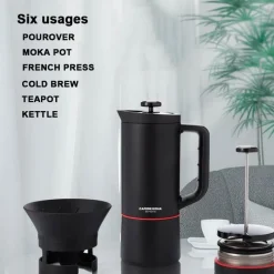 The Cozy Mug Küche & Esszimmer-Elegante 6-in-1-French-Press-Kaffeemaschine – vielseitiges Brühwerkzeug