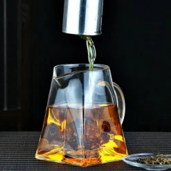 Tom Küche & Esszimmer-Elegante Teekanne aus Glas – Edelstahl-Teesieb für losen Tee