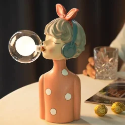 Glow u0026 Shade Beleuchtung-Elegante Tischlampe aus Kunstharz – Stilvolle Schlafzimmerbeleuchtung für Mädchen