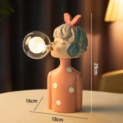 Glow u0026 Shade Beleuchtung-Elegante Tischlampe aus Kunstharz – Stilvolle Schlafzimmerbeleuchtung für Mädchen