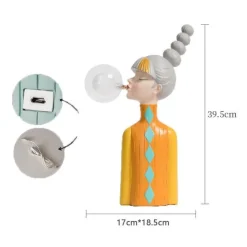 The Light Loft Beleuchtung-Elegante Tischlampe aus Kunstharz – Charmante Wohndekoration für Mädchen