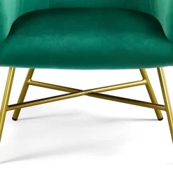 Comfort u0026 Style Möbel-Eleganter Akzentstuhl aus em Samt – Stilvoller Loungesessel für Wohnräume