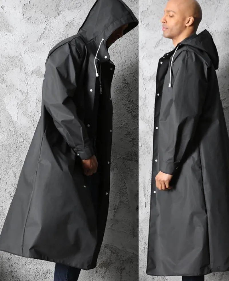 Herren Heritage Threads Herrenbekleidung-Eleganter dicker Unisex-Regenmantel mit Kapuze