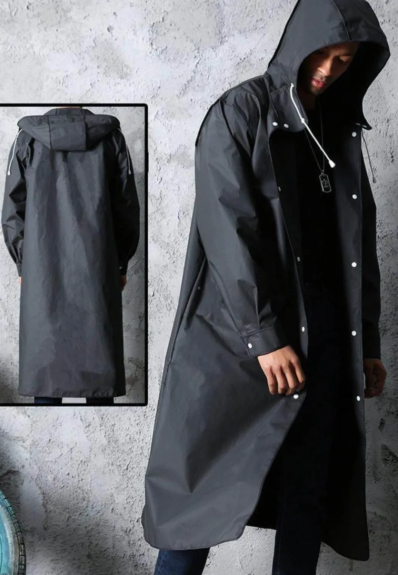 Herren Heritage Threads Herrenbekleidung-Eleganter dicker Unisex-Regenmantel mit Kapuze
