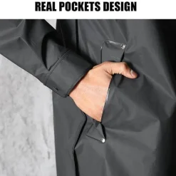 Herren Heritage Threads Herrenbekleidung-Eleganter dicker Unisex-Regenmantel mit Kapuze