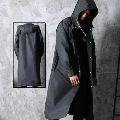 Herren Heritage Threads Herrenbekleidung-Eleganter dicker Unisex-Regenmantel mit Kapuze