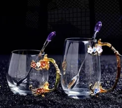 The Cozy Mug Küche & Esszimmer-Eleganter Kaffeebecher aus Metall – Luxus-Trinkbecher mit Handgriff