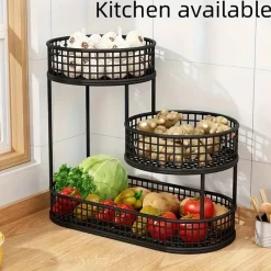 Timeless Touch Küche & Esszimmer-Eleganter mehrstöckiger Obstkorb aus Metall – luxuriöses dekoratives Design